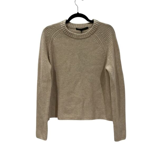 Jenni Kayne Women’s Cashmere Fisherman Sweater Large Oatmeal Knit Pullover - Picture 2 of 16